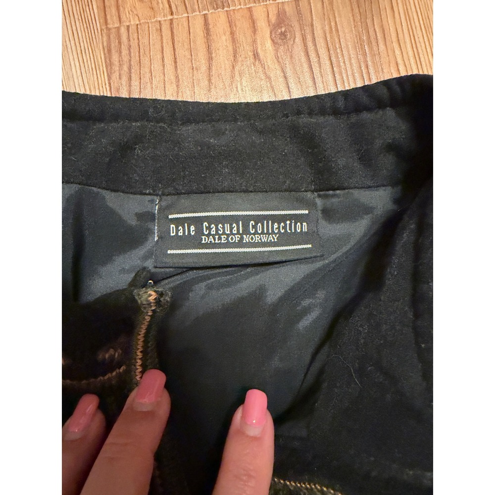 Dale of Norway Dale Casual Full Zip Nordic Wool Sweater Black Green Gold Womens - Picture 5 of 7